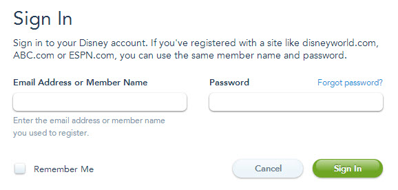 Disney Account Registration