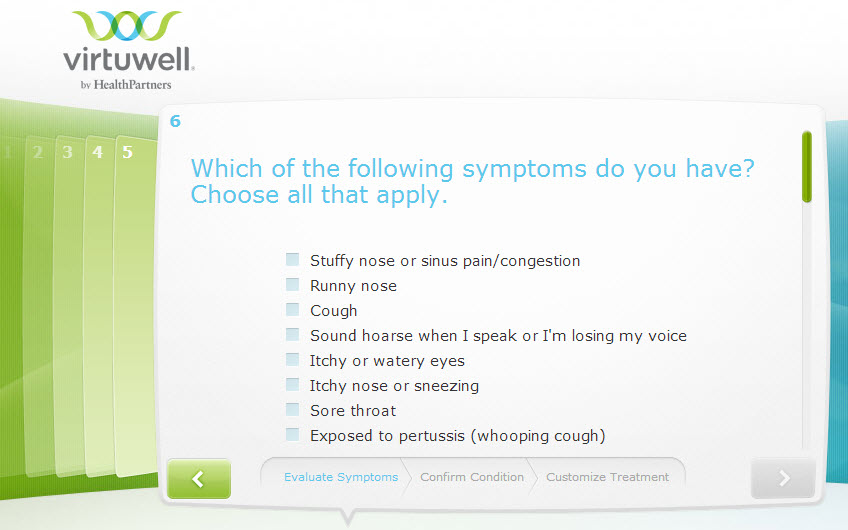 Virtuwell self-diagnostic tool