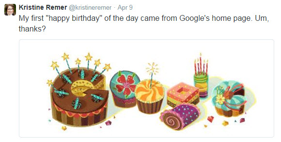 google birthday tweet