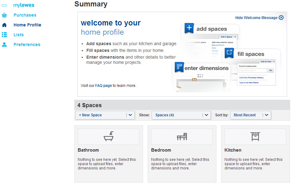 MyLowes Home Profile