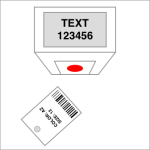 scanning garment tag in dressing room